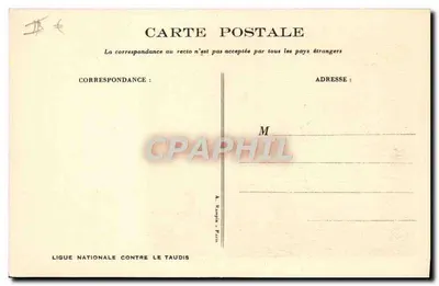 Crianças brincando perto de um poço — cena humorística — editor Ligue Nationale Contre le Taudis — Verso