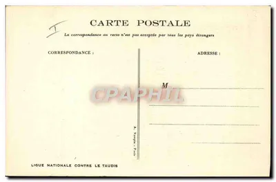 Crianças perto de um monte de lixo — ilustração de Roullot — Ligue Nacional Contra o Taudis — Verso