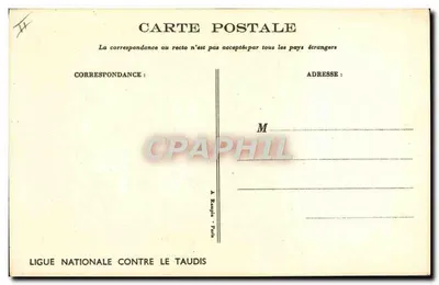 Kinderen in een kamer — nachtscène — Ligue Nationale Contre le Taudis — Achterkant