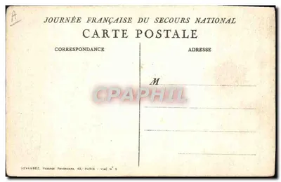 A Virgem ajudando os pobres — Dia Francês do Socorro Nacional — Editor Devambez, Paris — Verso