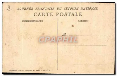 Salvamento de uma família — Dia Francês do Socorro Nacional — Devambez, Passage Panoramas, Paris — Carte Postale N° 5 — Verso
