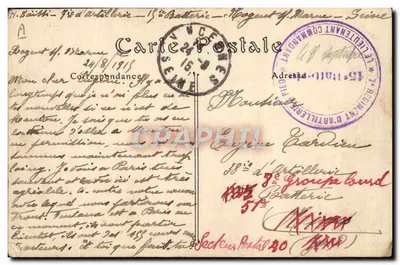 Morteiros Schneider de 11" de assalto — Guerra europeia 1914-1915 — ND Fot. n°32 — Verso
