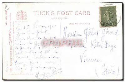 Slaapende baby — 'Wakker maak me niet, het is een droom!' — Tuck's Post Card N°8468 — Achterkant
