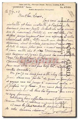 Soldat et clown — demande humoristique — Donald Mc Gill, série COMIQUE, n°1723 — Verso