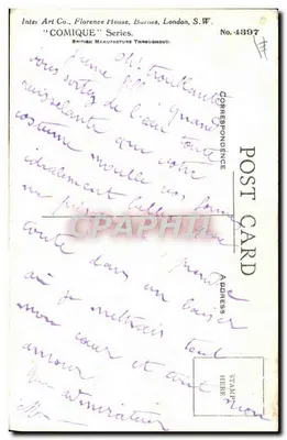 Crianças na praia — Série Comique n°4397 — Inter Art Co. — Verso