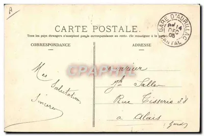 Danse à La Bourrerie d'Aubergno — scène de village avec musicien sur tonneau — éditeur L'Hironnelle, Paris, n°47 — Reverso