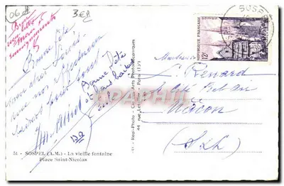 Sospel (A.M.) — Stara fontanna — Plac św. Nikołaja — wydawca Réal-Photo — Rewers
