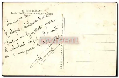 Os curvas da estrada de Moulinset a Sospel — Les Éditions Arther, Nice — Verso