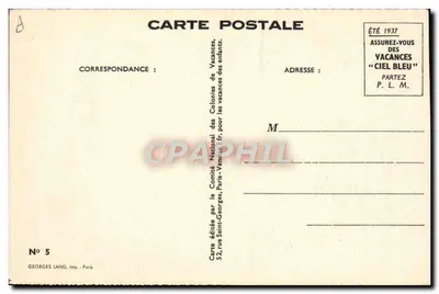 Scouts na obozie — Lato 1937 — Georges Lang, Wyd. Paryż, nr 5 — Rewers