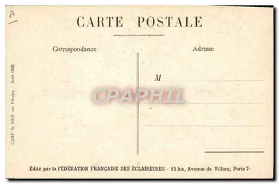 Camp de Sion nad Oceaniem — sierpień 1926 — Wydane przez Federację Francuskich Eklerysów — Rewers