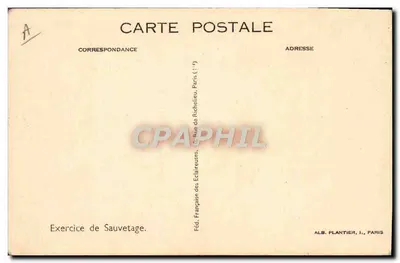 Ćwiczenie ratownicze — Federacja Francuska Ekleryczek — ALB. PLANTIER, PARIS — Rewers