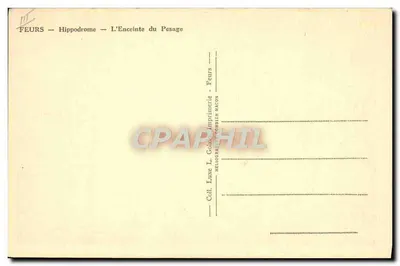 Feurs — Hipódromo — A Enceinte do Pesagem — Cim — Verso