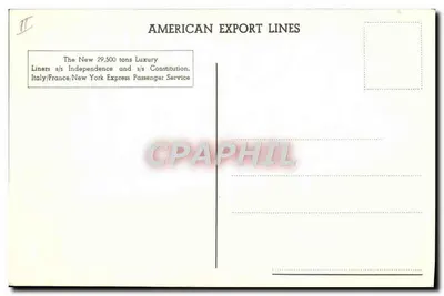 C croiseur Independence — American Export Lines — n° II — Rewers