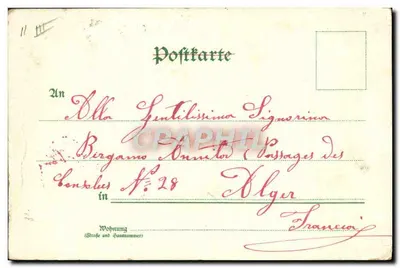 Navios a vela e a vapor — Porto de Argel — editor desconhecido — Verso
