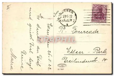 Essen — Cañón de 21 cm Krupp en batería de viento — Reverso