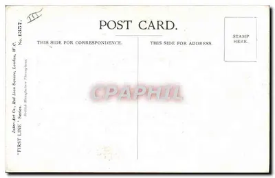 Criança marítima e criança em vestido — 'THE CONTROLLER OF THE NAVY.' — Inter-Art Co. British Line Series, n° 1357 — Verso