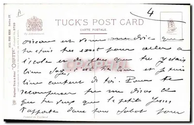 Onhandig kind — Tuck's Post Card serie IV n°8789 — Tuck & Sons — Achterkant