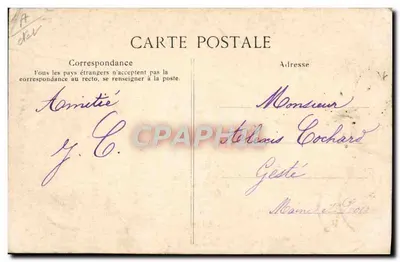 L'Auvergne pittoresque — scène de danse avec musicien — éditeur L'AUVERGNE PITTORESQUE, n° 3196 — Verso