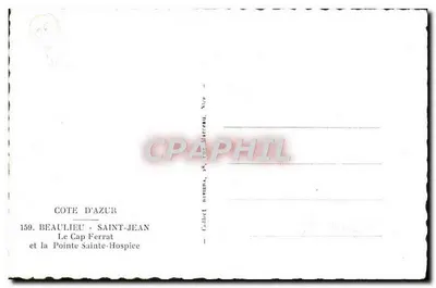 Kap Ferrat i punkt Sainte-Hospice — Wybrzeże Azury — wydawca CPHAPHIL, nr 159 — Rewers