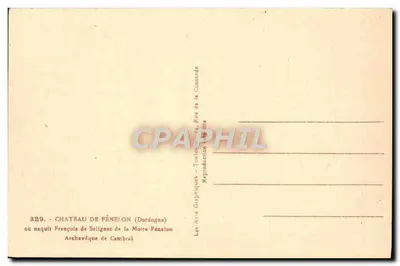 O castelo de Fénélon — Dordogne — Les Arts Graphiques de la Concorde — Verso