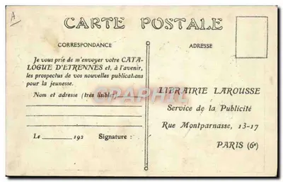 Roland w Roncevaux — Fragment z Roland le vaillant paladin — Librairie Larousse — Rewers