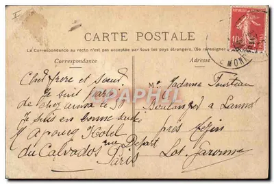 Paris — Monument Pasteur, place Breteuil — P. Marmuse, Paris — Verso