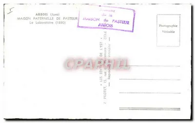 Laboratório da Casa Paternal de Pasteur — Arbois (Jura) — Les Éditions de l'Est — Verso