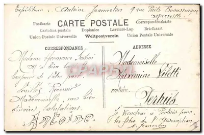 Joven muchacha en vestido burdeos — decorado de playa — M.F. París n°2164 — Reverso