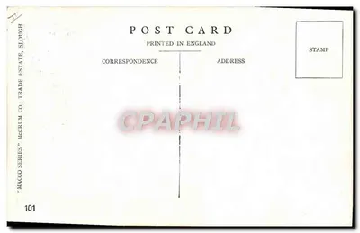 Scène familiale avec homme saluant — 'Hello Queenie!' — éditeur 'MACCO SERIES' n°101 — Verso