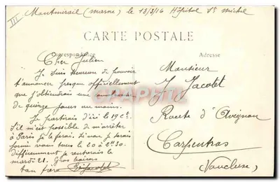 Montmirail (Marne) — Un curioso effetto del Bombardamento — R. Guérin, n° 1485, a Montmirail — Verso