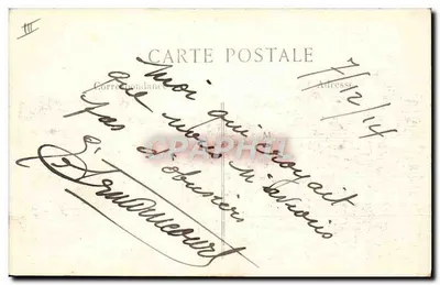 1914年の戦争 — クレーソーの砲兵によって操作される220mmフランス砲 — L. C. H. パリ — 裏面