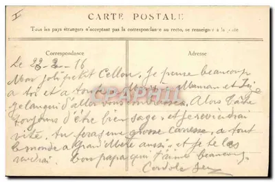 1914-15 के युद्ध — एक आर्टिलरी ड्यूएल के एपिसोड — एक कैशन जो "एंकैसे" कर रहा है — जी. मैथिएर, प्रकाशक, 34 रू डी चारोन, पेरिस — पीछे