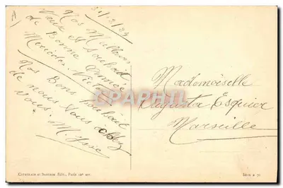 Dois crianças — Boa Ano — Cathelin e Bartrin Édil, Série n° 70 — Verso