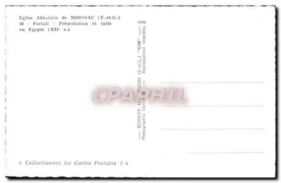 Portal da abadia de Moissac — Apresentação e fuga para o Egito — Combiér (T-et-G.) — Verso
