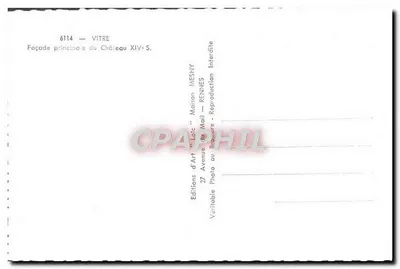 Vitre — Główne wejście do Zamek XIV wieku — Wydawnictwo Sztuki 'Loïc' — Rewers