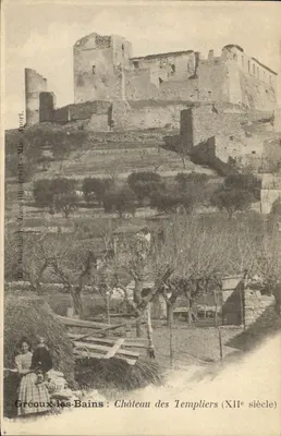 Gréoux-les-Bains : Château des Templiers (XIIe siècle) — éditeur Grégoire Batchard, n° de série non visible