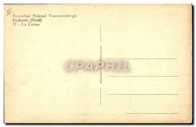 Sanatorium Narodowe Vancauwenberghe — Kuchnia — HelioGravure Combier Macon — Rewers