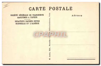 Paquebote "SIDI-BRAHIM" — S.G.T.M. — Editor M. Andry, Marselha — Verso