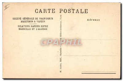 Paquebote "SIDI-BRAHIM" — S.G.T.M. — M. Audry, Marselha, Edit. — Verso