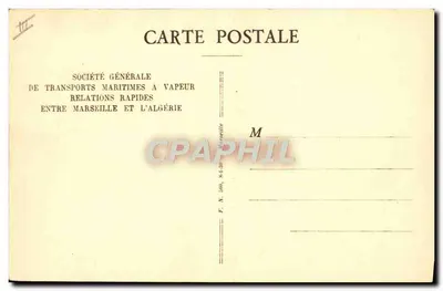 Paquebot "SIDI-BEL-ABBÈS" — S.G.T.M. — Société Générale de Transports Maritimes à Vapeur — Verso