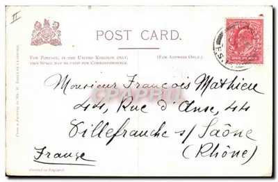 Nave a vapore S.S. SCOTIA — Londra, 1907 — editore L.B. NAWRY — Verso