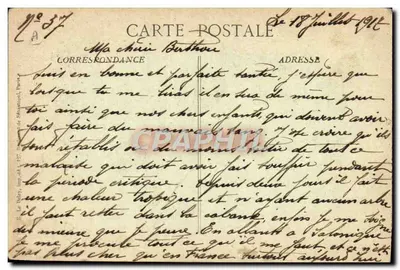 Desembarque das tropas — Guerra 1914-15 nos Bálcãs — Vise, Paris, N° 1331 — Verso