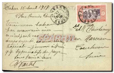 Cruiser pomocniczy "Plata" — przewóz wojska na Wschód — autorstwa Macémaud & Cie, Paryż — Rewers