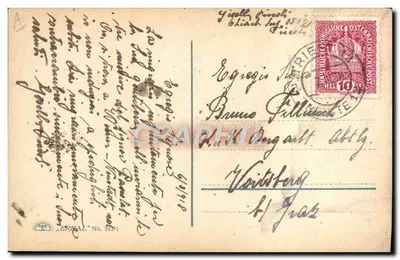 Junge Frau mit rotem Hut und Schal — signiertes Zeichnung von Ubacca — Verlag L'Éphémère, Nr. 3493 — Rückseite