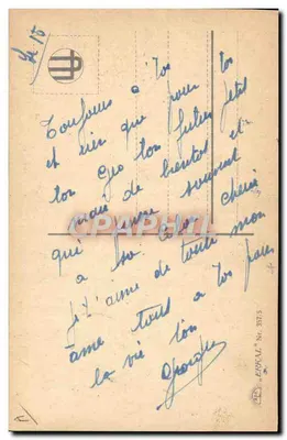Um casal abraçado — ilustração assinada 'L. V. M.' — editor ERKAL, n° 357/5 — Verso