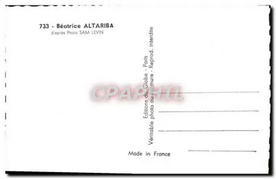 Béatrice Altariba — retrato — Ediciones del Globe, n°733 — Reverso