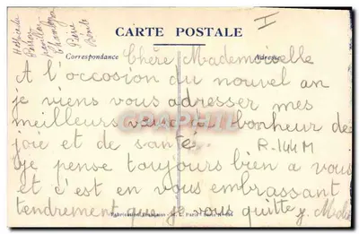 Scena zimowa — Szczęśliwego Nowego Roku — M. L. Paris, seria nr 694 — Rewers