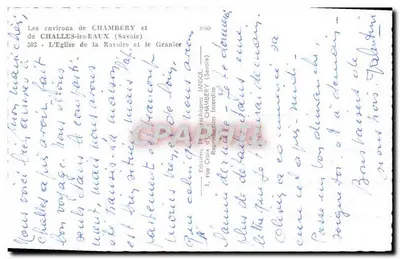 La Iglesia de La Ravoire y el Granier — Los alrededores de CHAMBERY y de CHALLES-LES-EAUX (Savoia) — Ediciones JANSOL — Reverso