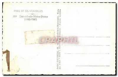 Notre-Dame de Paris — fachada gótica — André Leconte, n°323 — Verso