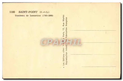 Grób Lamartine — Saint-Point (S.-et-L.) — Éditions d'Art Yvon — Rewers
